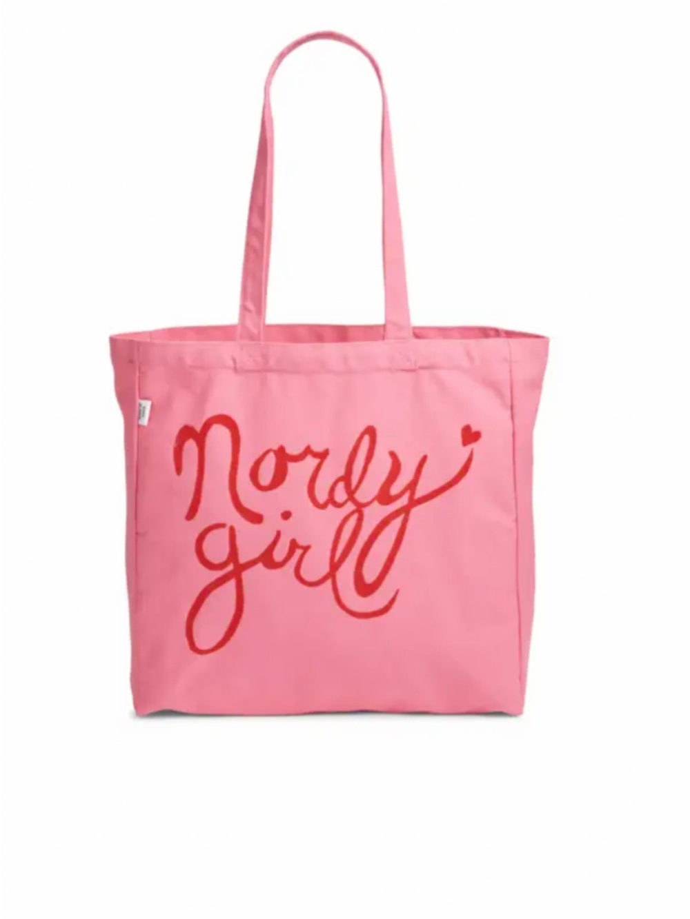 Nordstrom Pink Tote with Red Script "Nordy Girl"